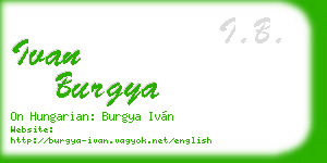 ivan burgya business card